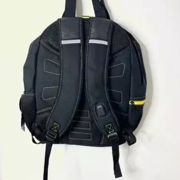 Spencer’s Tech Knapsack with Power Bank Laptop Sleeve Black/Yellow - Picture 2 of 4